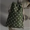 Zielona kropka lniana torby prezentowe 8x10cm 9x12cm 10x15cm 13x17cm paczka 100 makijażu biżuterii torebka 235p