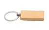 100X 빈 나무 키 체인 직사각형 열쇠 고리 2.25 ''* 1.25 ''무료 배송