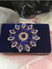 2016 Senhora Azul Royal Sacos De Noite Vestido de Festa Bolsas Sparkly Crystas Frisado Bolsas de Ombro Embreagem Bolsa De Casamento De Noiva Incrível Mini