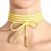 11色ミニマリストベルベットの層状チョーカー長い蝶ネクタイネックトップスの調節可能なネックレスの女性レディースファッションジュエリーアクセサリー