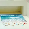 Adesivo per pavimento spiaggia mare romantico Simulazione 3D Decalcomanie per decorazioni per la casa sulla spiaggia per la decorazione Adesivo da parete per sfondo, camera da letto, soggiorno