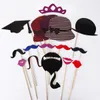 1set 76pcs 졸업 생일 파티 사진 소품 콧수염 모자 작은 눈 종이 수염 웨딩 파티 용품 Bachelorette Party Photo Booth