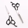 6 "Japan 440C Anpassad logotyp Rosa Professionell Human Hair Scissors Barbers Frisör Saxar Skärning Tunna Shears Style Tools C1024