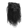 Clip In Natural Curly Brazilian Hair Extensions 100g 7st / Lot African American Clip In Human Hair Extensions