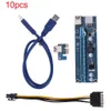 Freeshipping 10 قطعة / الوحدة سوبر سرعة usb 3.0 pci-e صريحة 1x موسع الناهض بطاقة محول 6pin كابل الطاقة الناهض لوحة