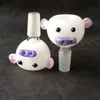 Tête de bulle de cochons roses, bangs en verre en gros, conduite d'eau en verre, narguilé, accessoires pour fumeurs,