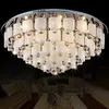 Lampadario di cristallo moderno Luci Lampada di cristallo a LED K9 Cristal Lampadario a sospensione in vetro Decorazione domestica moderna Telecomando 110V 220V