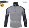 Wholesale Outdoor Camouflage Long Sleeve Frog Suit Men Sport Tops Tactical Tool Cargo t Shirt Army Military Combat Tee 7 Color