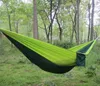 2 pessoas portáteis paraquedas de pára-quedas Sobrevivência ao ar livre Camping Hammocks Jardim Lazer Viagem Duplo Suspensão Cama de balanço 270cmx140cm