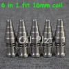 Universal Titanium Nail 10&14& 19mm 6 in 1 Adjustable Male or Female joint Carb Cap nails for Glass Pipe Bong