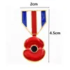 Guldpläterad UK Hot Selling Poppy Flower Brosch Den British Legion Badge Elegant Poppy Brosch Souvenir för British Remembrance Day