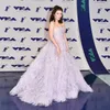 Luxury Feather Evening Dresses Backless Strapless Neckline Prom Ball Gowns Light Purple Formal Red Carpet Dress