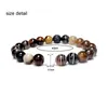 8mm Natural Mixed Different Stone Round Shape Beads Bracelets Healing Beaded Bangle Jewelry For Women Men