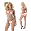 Costumi sexy Senza soluzione di continuità Big Diamond Manica lunga Costumi sexy Bodystocking Crotchless Calza a rete Sheer Body Suit Erotic L289S