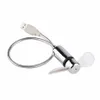 DHL Gratis högkvalitativ grossist flexibel avancerad exklusiv patent USB LED Flash fläkt med realtid temperatur, mjuka blad, metall headneck