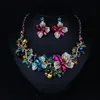 Ganzes leuchtende Luxus -Strass -Stützsteine ​​Kristalle Hochzeitsfeier Brautschmuckset einschließlich Halskette und Ohrringe 6094497