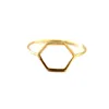 Fashion Hexagon Ring Geometryczne zasady 18K Pozłacane pierścienie na powierzchni przetwarzania rysunku drutu