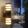 Nowoczesne wodoodporne w górę Aluminium Cuboid Outdoor Wall Lampy Oprawy Dual Head Lampa ścienna E27 Gniazdo AC 85-240V LLFA