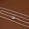 Catena d'argento della catena della catena della catena della collana 925 della collana per le donne 1mm 16 18 20 22 24 pollici