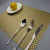 JANKNG 4 pièces/lot napperons de dîner de luxe PVC napperons de Table meilleur or argent vaisselle vaisselle solide cuisine Table tampons outils