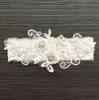 Elegant White Lace Bridal Garters 2019 Belt Lace Beads Pearls Leg Ring Princess Sexig brudtillbehör Skönhet S029101182