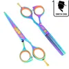 JP440C Rainbow Colorido Tesoura De Corte e Tesoura de Desbaste Kits Profissionais, Tesoura de Cabelo / Tesouras para Cabeleireiro, 5.5 polegadas, LZS0093