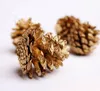 Naturlig tall julgransdekoration Ett paket 9 stycken diameter av 3-4cm pinecone hang julklappar gratis frakt cf001