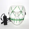 Led Halloween Ghost Masks The Purge Movie EL Wire Glowing Mask Masquerade Maschere a pieno facciale Costumi di Halloween Regalo per feste WX9-57