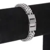 Bracciale in acciaio inossidabile con zirconi micro Cz Braccialetti Hiphop 2 file Franco Bracciale a catena in oro argento Gioielli bling da uomo