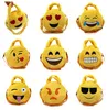 Emoji Plush Bolsas dos desenhos animados crianças saco de 19cm Crianças bolsas bonitos Emoji Smiley de saco redondo emoji Snack sacos Emoji Pelúcia