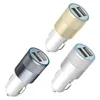Best Metal Dual USB Port Car Charger 2Amp for iPhone for Samsung for Motorola Cell Phone Universal Car Charger