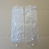 Freeshipping 50pcs/lot 22inch plastic pvc bags for weaving hair extension transparent packaging bags with Button