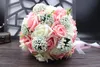 2017 Bouquet Cover 5 Farben Champagne Pink Purpur Hellgrüne Rosen Brautsträuße für Hochzeiten und Valentine039s Tag1830632