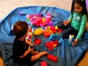 Frete Grátis 150 cm / 100 cm / 45 cm Portátil Crianças Crianças Infantis Esteira Do Jogo Do Bebê Sacos de Armazenamento Grande Brinquedos Organizador Manta Tapete Caixas