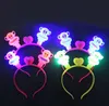 HEISSES leuchtendes Horn-Kopfband Ein Cartoon-Kopfschmuck Glanz-Reifen-Kopfschnalle Partyreifen Kinder Erwachsene Festivalspielzeug Weihnachtsgeschenke 500 Stück