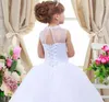 2016 Nouvelle Robe De Bal Blanche Ivoire Robes De Fille De Fleur Robes De Première Communion Pour Les Filles robes de comunion Princesse Dress6902272