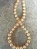 Gorgeous 11-12mm South Sea Gold Pink Pearl Necklace 18inch 14k guldlås