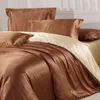 Kolor najwyższego koloru satynowy luksusowy zestaw pościeli King queen size łóżko She7333215