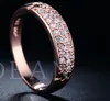Rose Gold Color Diamond Ring för kvinnor Högkvalitativ lyxiga bröllopsringar Party Gift Ny grossist