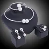 Partihandel afrikanska pärlor smycken set mode bröllop av kvinnor dubai smycken sätter ren guldfärg halsband örhängen armband ring