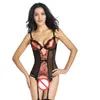 Noir Blush Dentelle Contraste Tulle Push Up Bustier Corset Ceinture Serre-Taille Lingerie Sexy Comme Corset Vêtements De Nuit Femmes Shappers Jarretière D'été