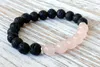 SN1061 Rose Quartz Lava Yoga Armband Healing Crystals Wrist Mala Pärlor Chakra smycken Natural Stone Womens Yoga Armband255J