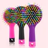 Detangle Hair Brush Magic Rainbow Comb with mirror Hair brushes Anti-Static TT Comb Black Pink Purple