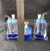 Double with crystal snuff --glass hookah smoking pipe Glass gongs - oil rigs glass bongs glass hookah smoking pipe - vap- vaporizer