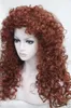 Livraison gratuite charmante belle nouvelle vente chaude sexy bouclée 24 "long renard rouge cheveux synthétiques boucles lâches pleine perruque