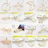 2017 Nuova promozione Trendy Vintage Circle Lip Moon Triangle Hair Pin Clip Hairpin Pretty Womens Girls Accessori per gioielli in metallo