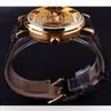Forsining Chinese Dragon Skeleton Design Transaprent Case Gold Watch Mens Uhren Top -Marke Luxus mechanischer männlicher Armband Watch2588905