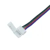 20pcs/lot 10mm 4pin RGB led connector wire double jack wires for connecting 5050 RGBw led strip to strips Free Ship D3.0