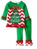 Bebek Noel Setleri Kıyafetler Yeni Çocuk Yenidoğan Kız Erkek XMAS Ağacı Kardan Adam Geyik Takım Elbise Tutu Üst T-shirt + Çizgili Pantolon Giyim HH-S02
