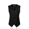 Großhandels-Herren zweireihige Weste Colete Masculino Männer Kleid Anzug Weste Männer formale schwarze Gtrey Weste Anzug Gilet Weste Double Beasted